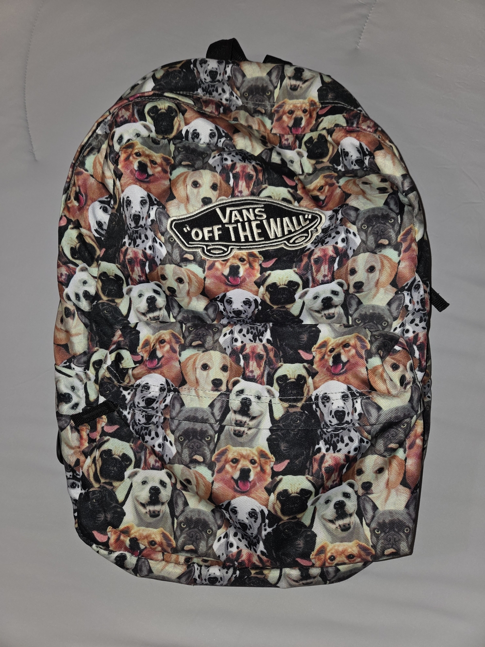Vans Kids Backpack with Multidog Print - Black, Tan, White